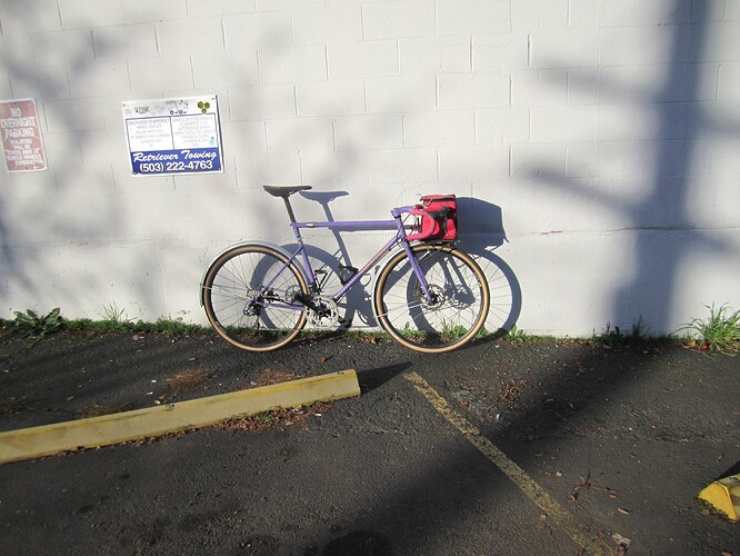 The travel bike at the post office